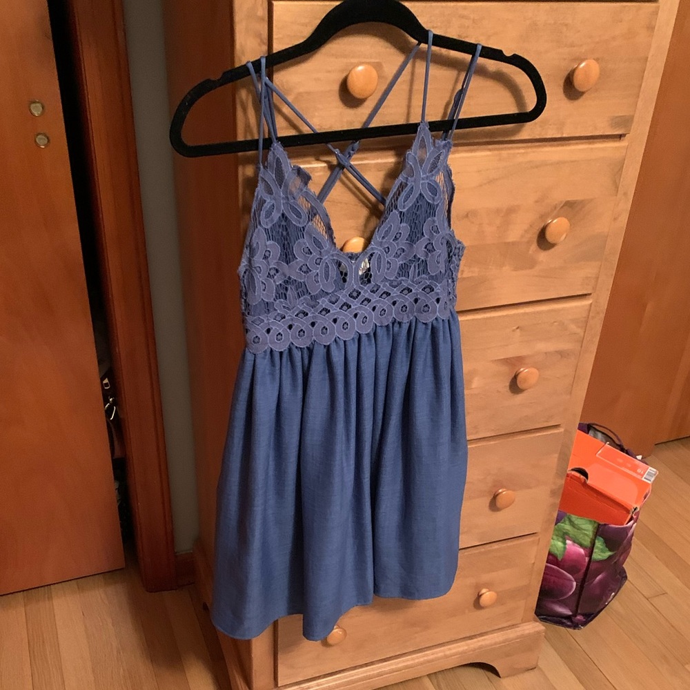 Blue baby doll dress